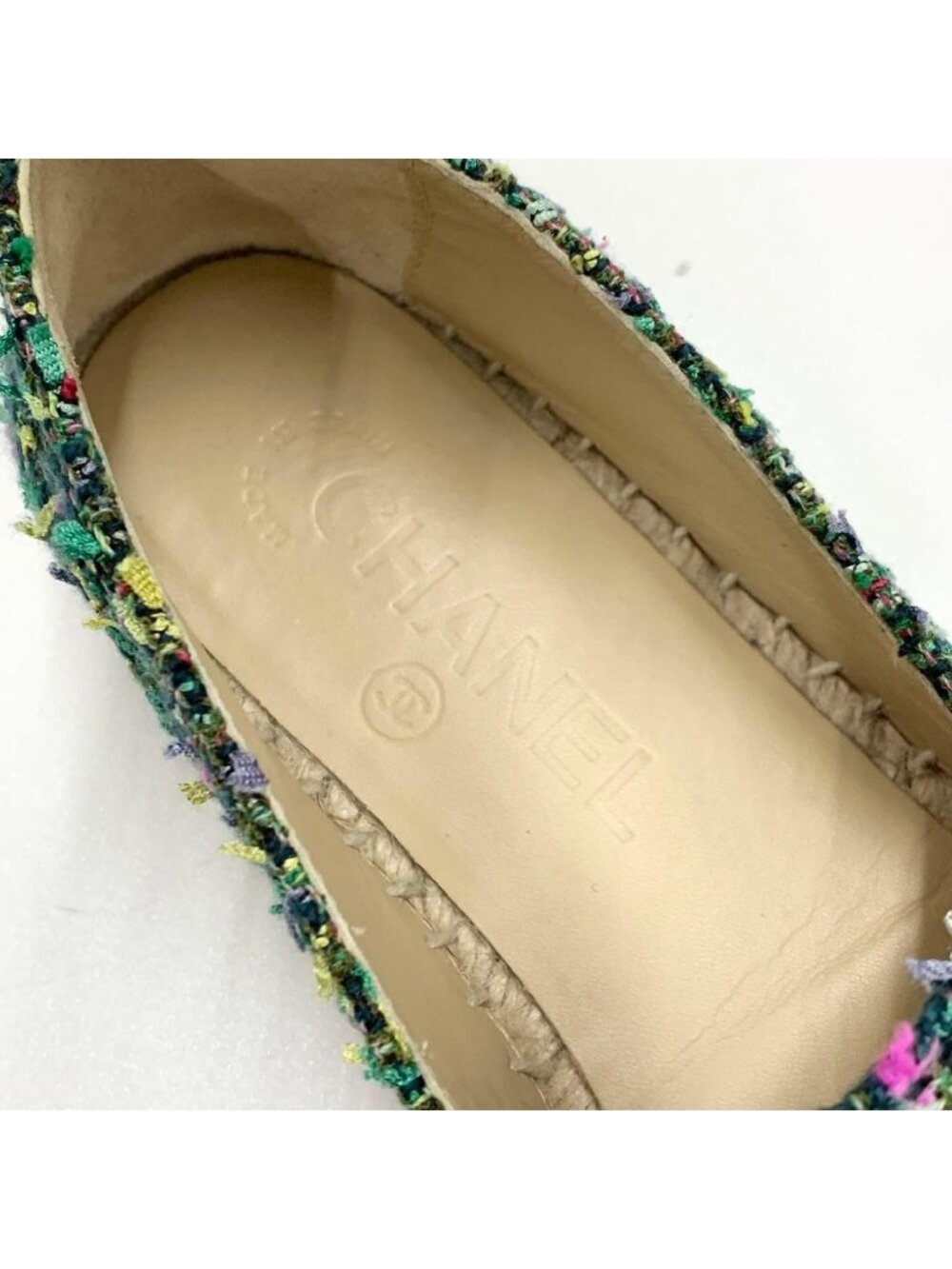 Chanel Fabric Coco Mark Espadrille Flat Shoes - Picture 8 of 10
